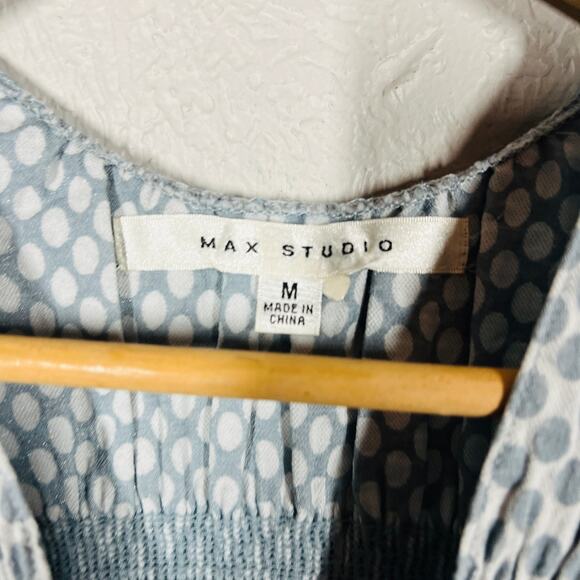 Max Studio Ruched Bust Y2K Flare Dress Sleeveless Mid Mod Print - M - Picture 4 of 4